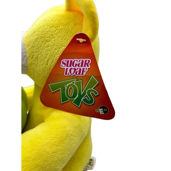 Sugar Loaf Toys 10" Yellow Bear Pink Nose Blue Feet Embroidered Life Is Good - Picture 5 of 9